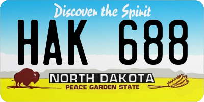 ND license plate HAK688