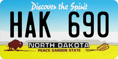 ND license plate HAK690