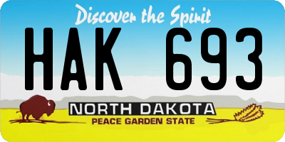 ND license plate HAK693