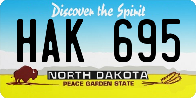 ND license plate HAK695