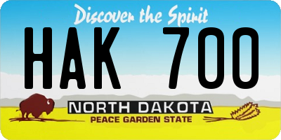 ND license plate HAK700