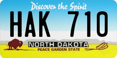 ND license plate HAK710