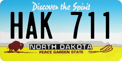 ND license plate HAK711