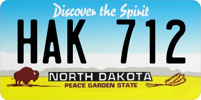 ND license plate HAK712