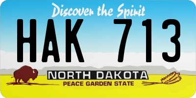 ND license plate HAK713