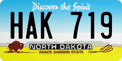 ND license plate HAK719