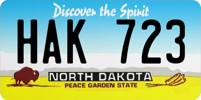 ND license plate HAK723