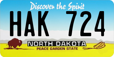 ND license plate HAK724