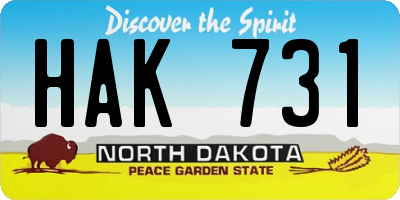 ND license plate HAK731