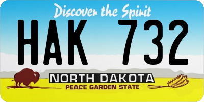 ND license plate HAK732