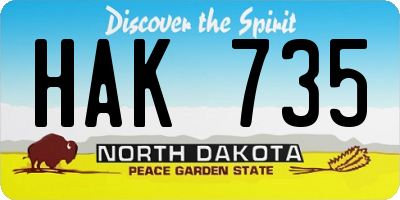 ND license plate HAK735