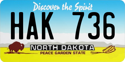 ND license plate HAK736