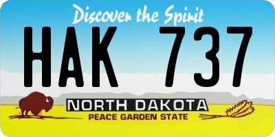 ND license plate HAK737