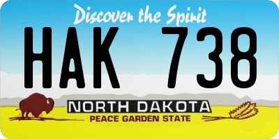 ND license plate HAK738