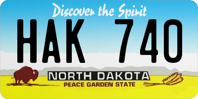 ND license plate HAK740