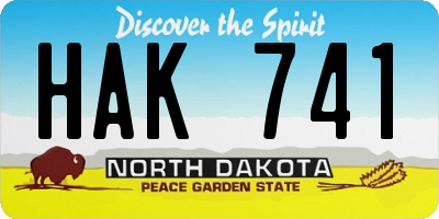 ND license plate HAK741