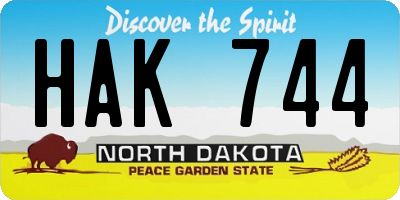 ND license plate HAK744