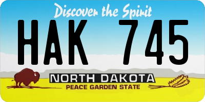 ND license plate HAK745