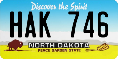 ND license plate HAK746