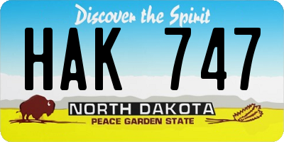 ND license plate HAK747