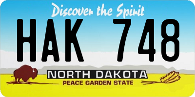 ND license plate HAK748