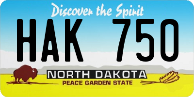 ND license plate HAK750