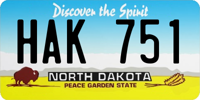 ND license plate HAK751