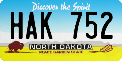 ND license plate HAK752