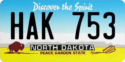 ND license plate HAK753