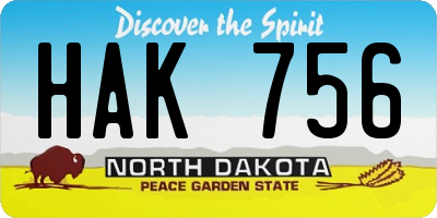 ND license plate HAK756