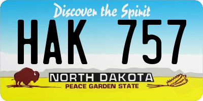 ND license plate HAK757