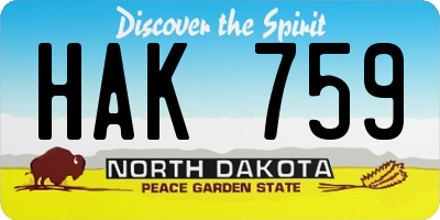 ND license plate HAK759