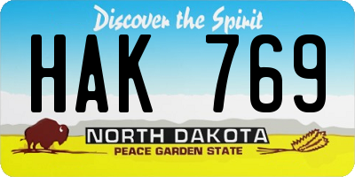 ND license plate HAK769