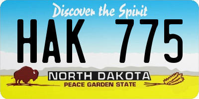 ND license plate HAK775