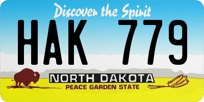 ND license plate HAK779