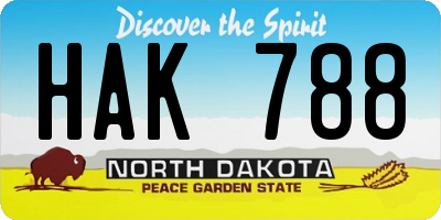 ND license plate HAK788