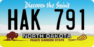 ND license plate HAK791