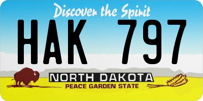 ND license plate HAK797