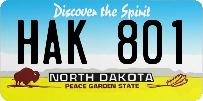 ND license plate HAK801