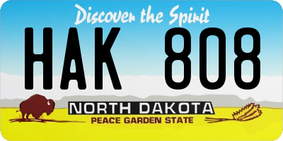 ND license plate HAK808