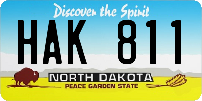 ND license plate HAK811