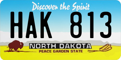 ND license plate HAK813