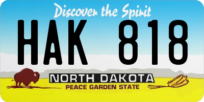 ND license plate HAK818