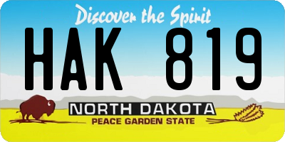 ND license plate HAK819