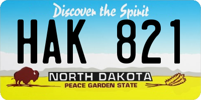 ND license plate HAK821