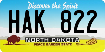 ND license plate HAK822