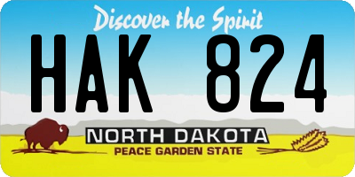 ND license plate HAK824