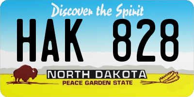 ND license plate HAK828