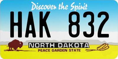 ND license plate HAK832