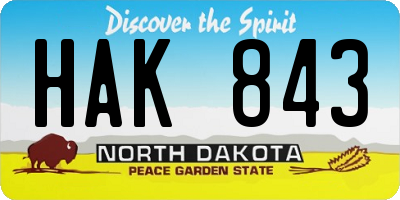 ND license plate HAK843